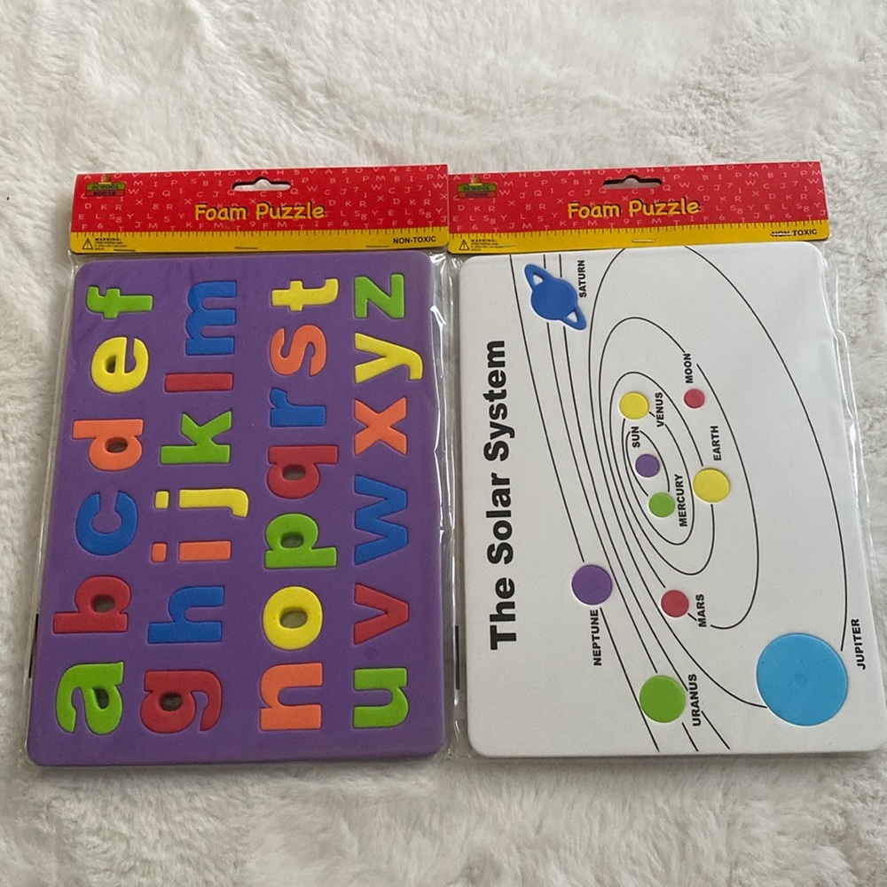 School house foam puzzles set of 2